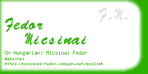 fedor micsinai business card